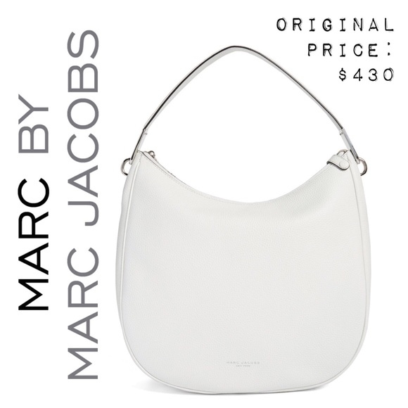 😍 NWT MARC JACOBS Pike Place Leather Hobo White - Picture 3 of 8